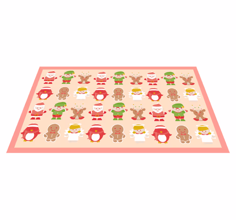 Tapete vinílico do Natal personagens festivos - TenStickers