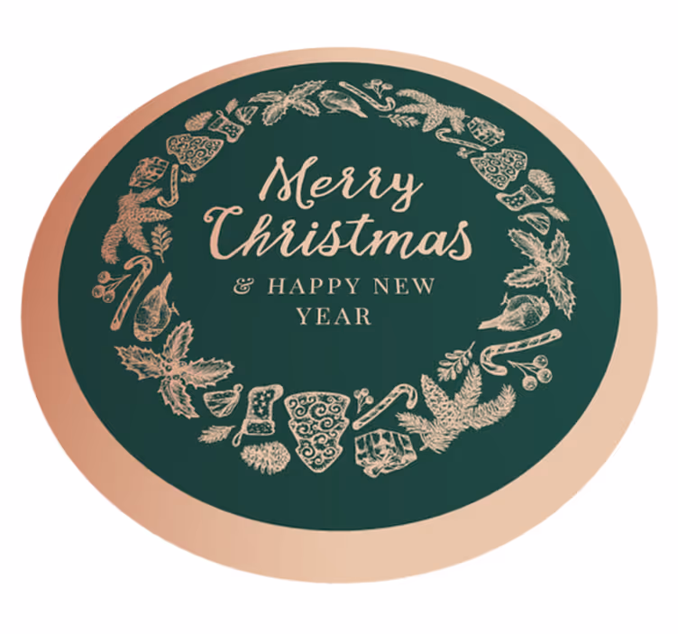 Tapete vinílico do Natal círculo de saudações festivas - TenStickers