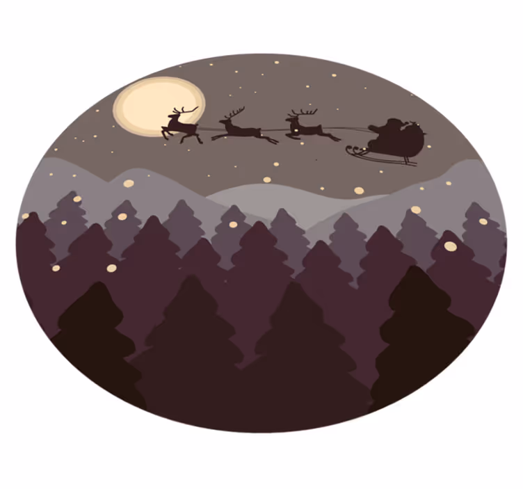 Tapete vinílico do Natal cena noturna festiva - TenStickers