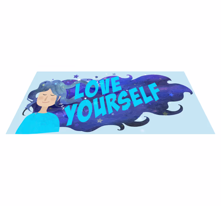Tapete vinílico frases e textos ame a si mesmo ilustração - TenStickers