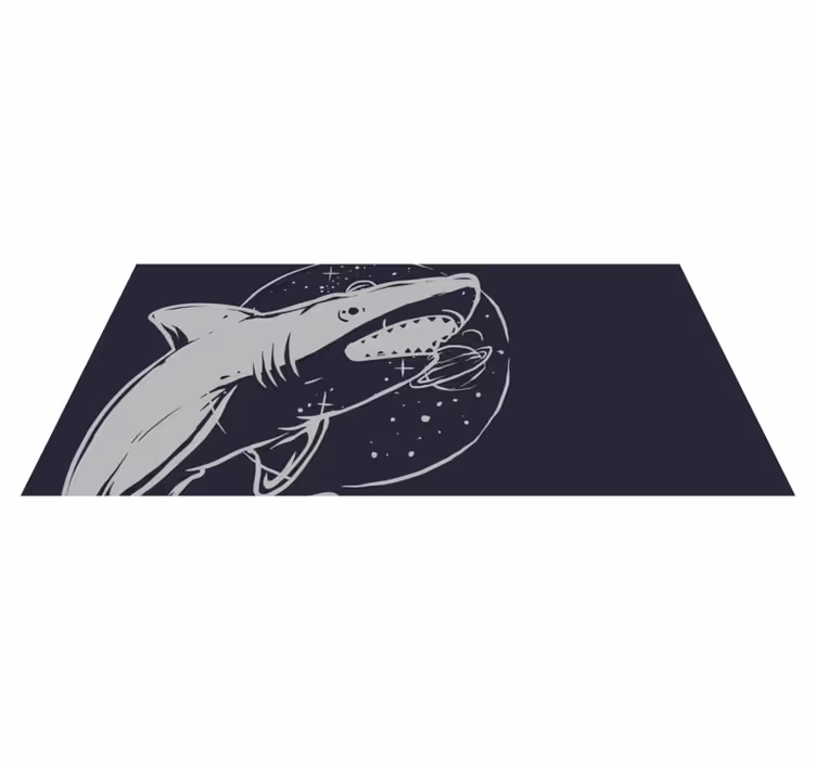 Tapete em vinil infantil tubarão cósmico espacial - TenStickers