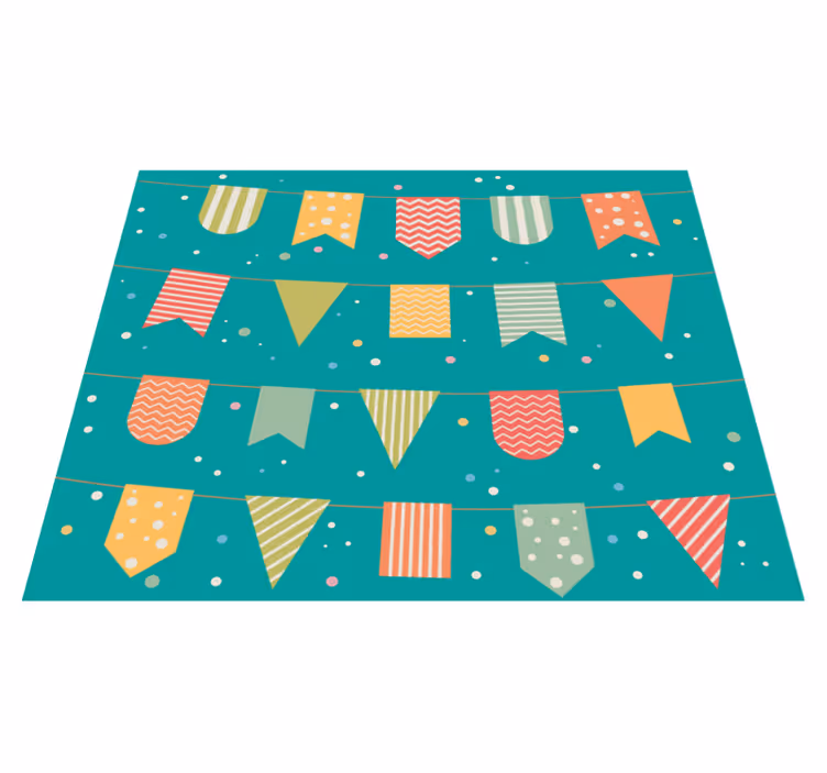 Tapete vinílico infantis bandeira festiva - TenStickers