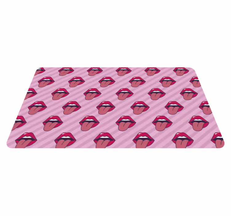 tapete de vinil juvenil de língua e lábios rosa - TenStickers