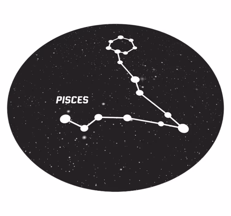 Tapete moderno de vinil do signo de peixes do zodíaco - TenStickers