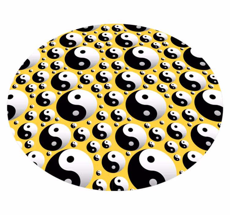 Tapete de vinil redondo círculos yin yang - TenStickers