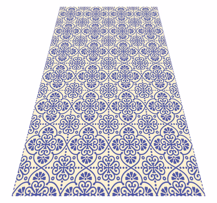 Tapete étnico marroquino floral azul - TenStickers