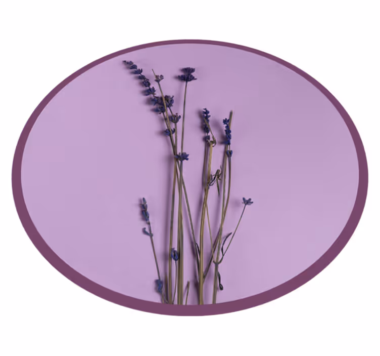 Tapete redondo floral lilás simplista - TenStickers