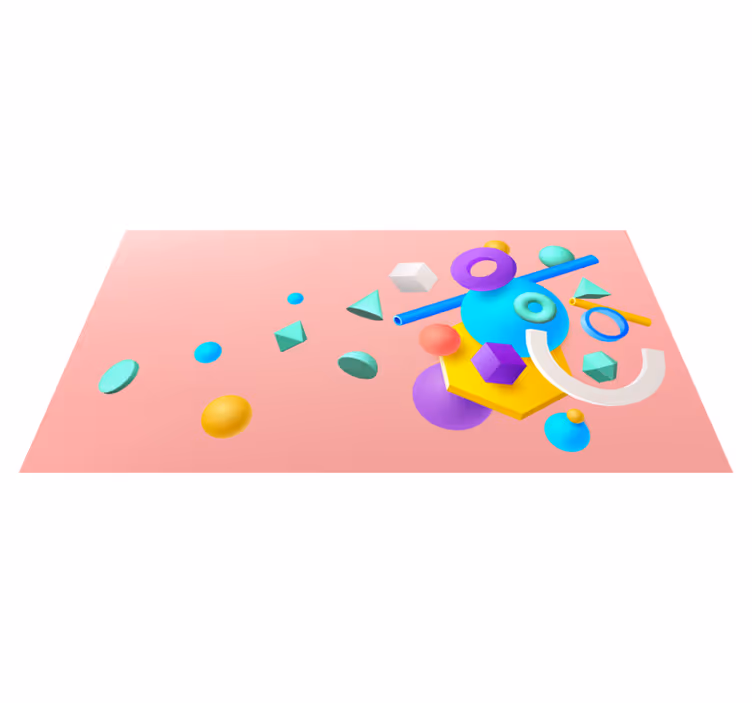 Tapete moderno de formas 3d básicas - TenStickers