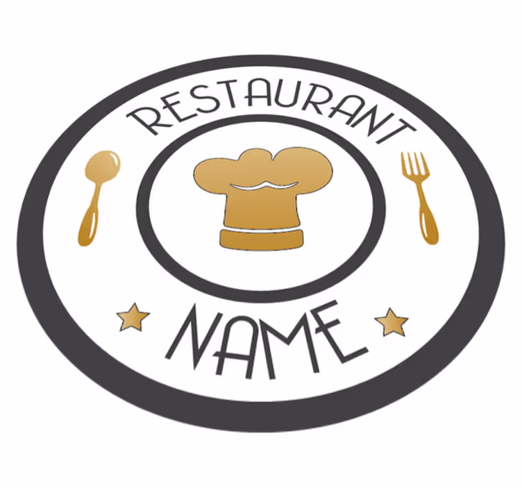 Tapete vinílico com nome círculo de chef personalizado - TenStickers