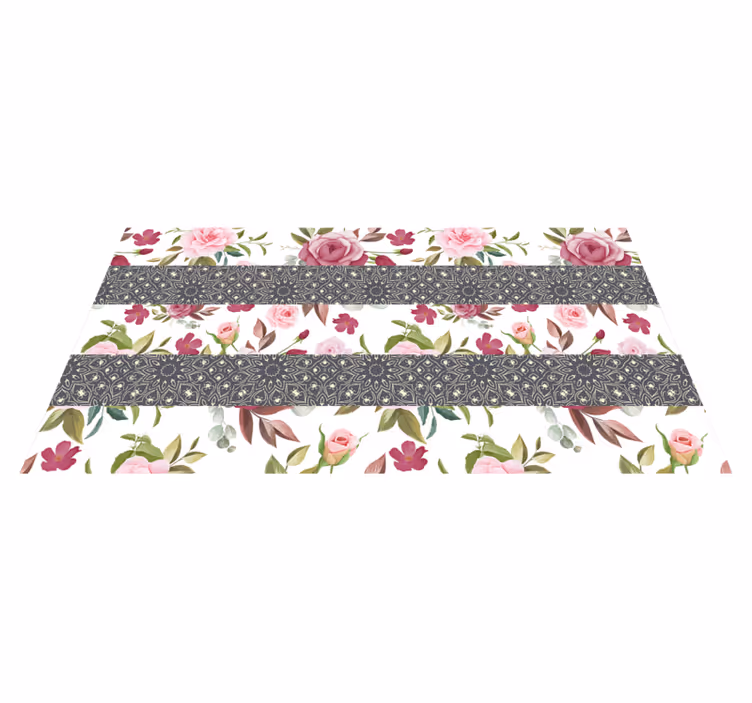 Tapete vinílico flores e plantas corredor floral - TenStickers