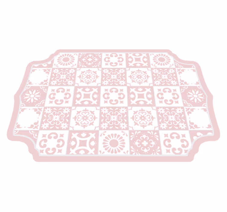 Motivo em mosaico com flores em carpete - TenStickers