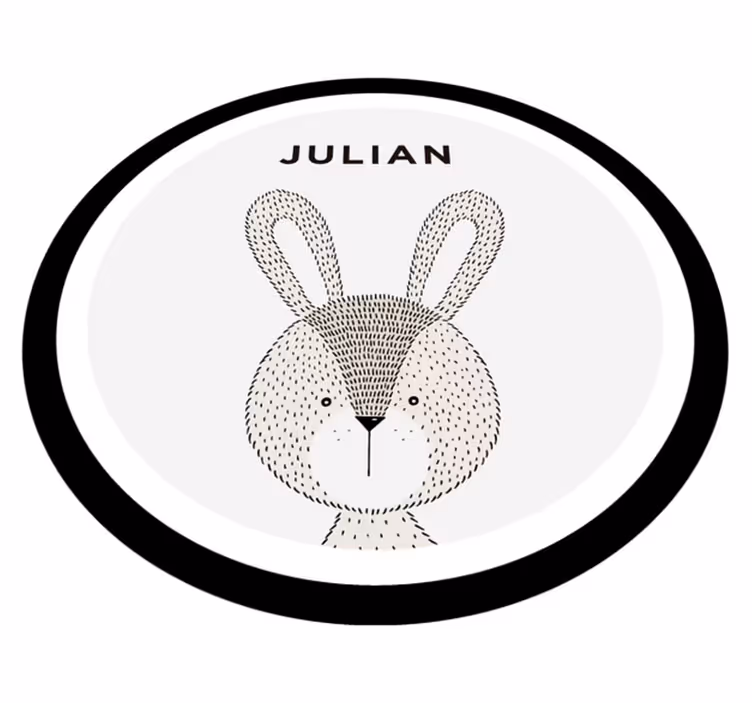 Tapete de vinil personalizável coelho fofo - TenStickers