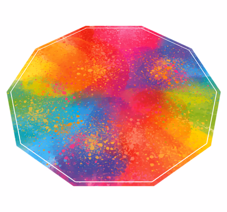 Tapete de vinil mármore hexágono colorido salpicado - TenStickers