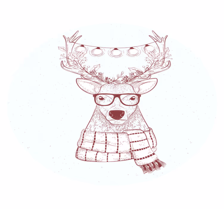 Tapete vinílico do Natal ilustração de rena festiva - TenStickers
