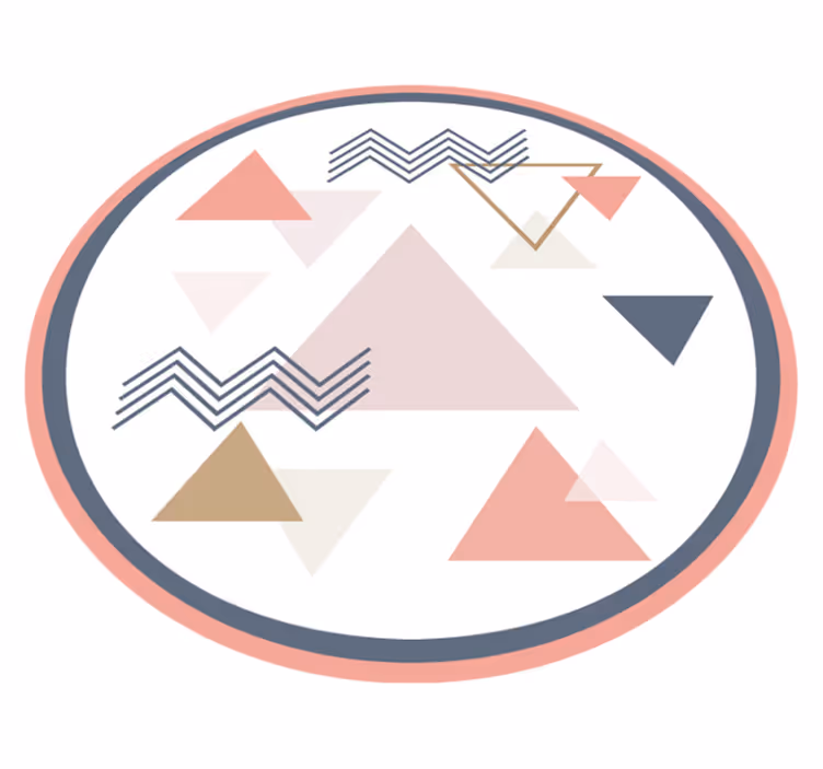 Triângulos rosa tapetes geométricos - TenStickers