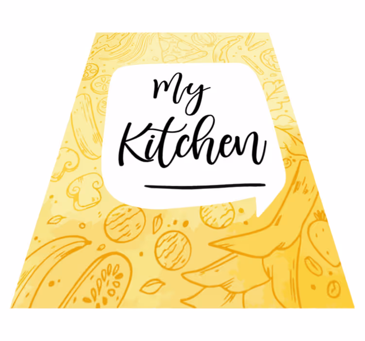 Meu tapete de vinil floral da cozinha - TenStickers