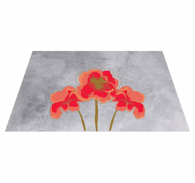 Tapete vinílico flores e plantas trio de flores florais - TenStickers