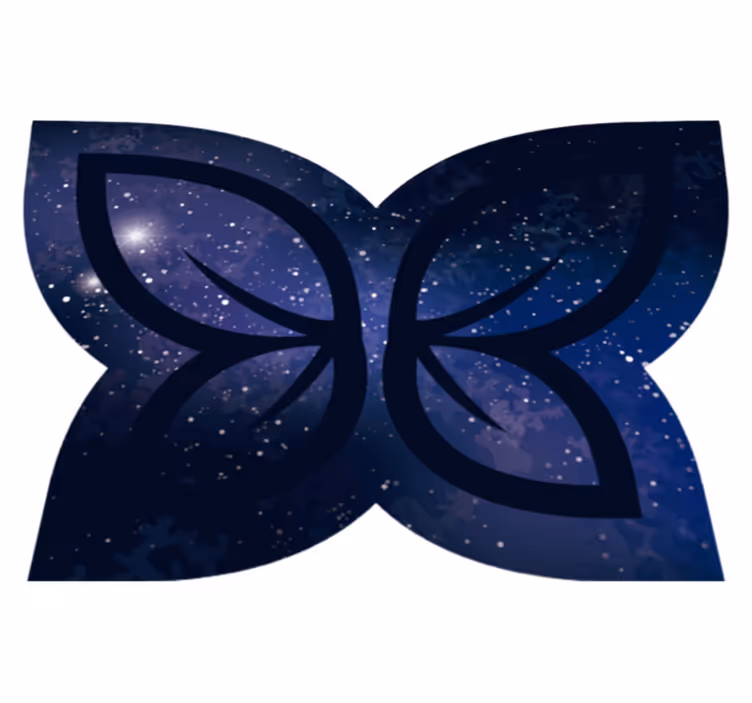 Tapete vinílico texturas silhueta de borboleta cósmica - TenStickers