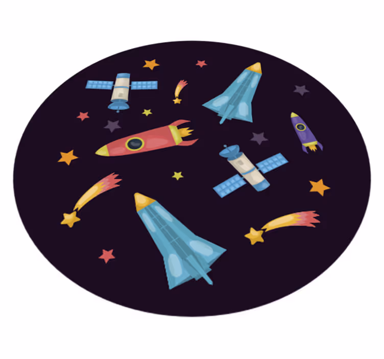 Tapete vinílico infantis exploração de espaçonaves - TenStickers