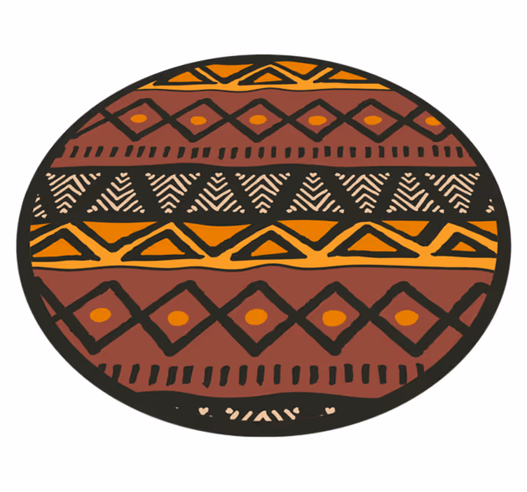 Tapetes geométricos com padrão circular africano - TenStickers