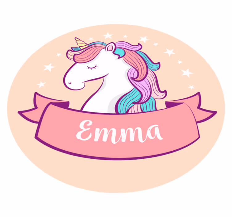 Tapete personalizado Unicórnio desenhado - TenStickers