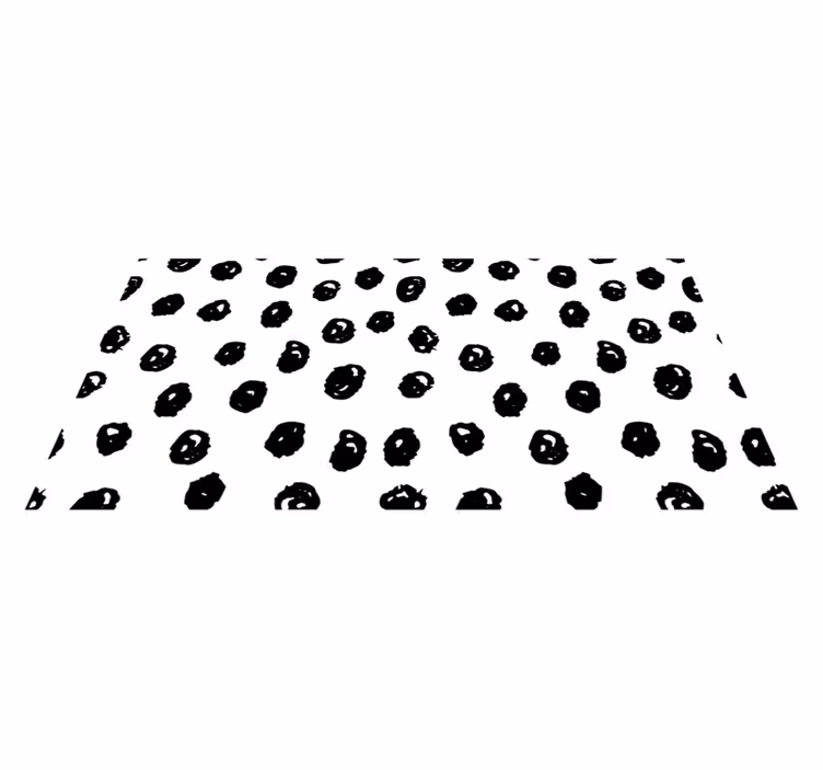 Padrão de pontos pretos no tapete de fundo branco - TenStickers