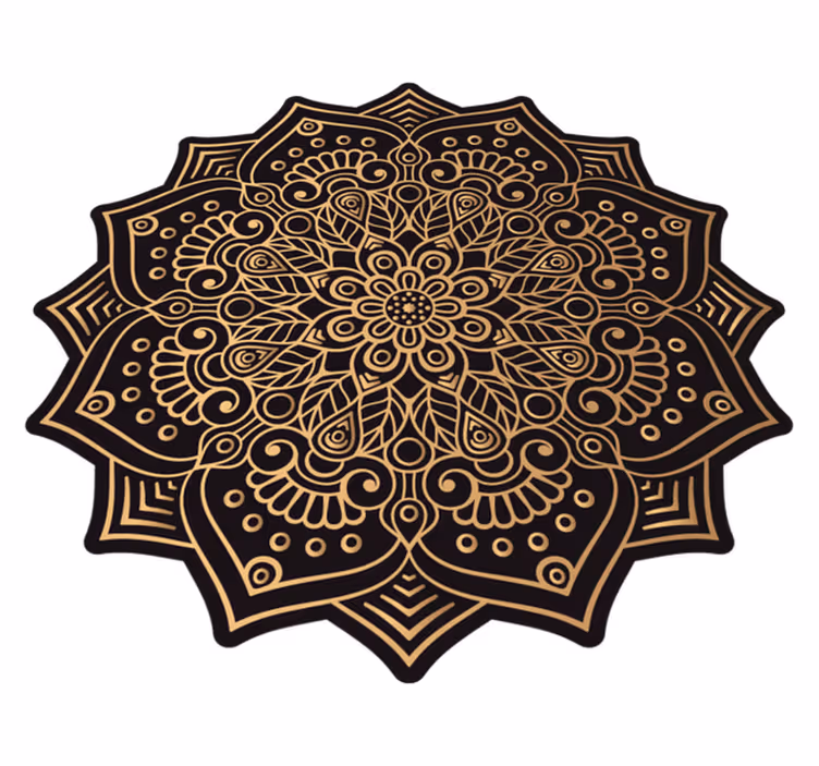 Tapete dourado de vinil mandala - TenStickers