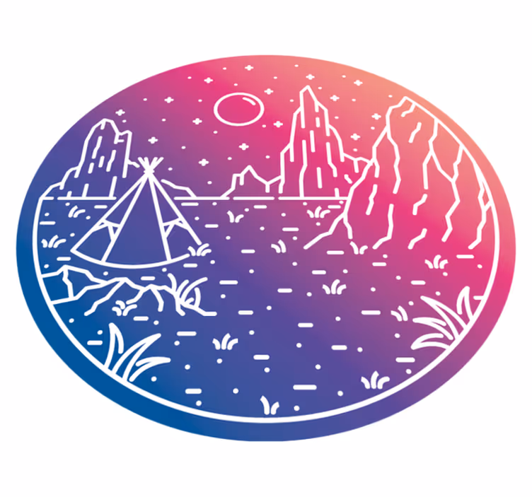 Tapete vinílico natureza cena noturna de acampamento - TenStickers