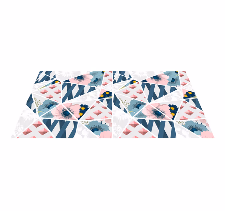 Tapete vinílico geométricas caleidoscópio floral geométrico - TenStickers