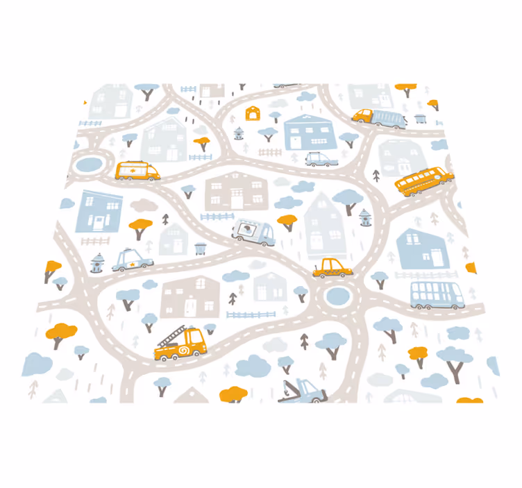 Tapete vinílico de estradas jogo de trânsito da cidade - TenStickers