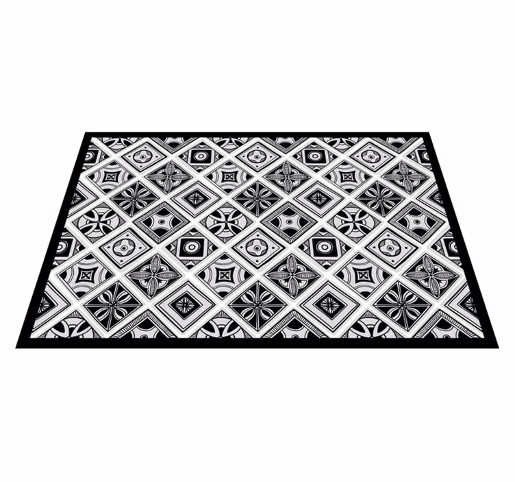 Carpete quadrado de ladrilho preto - TenStickers