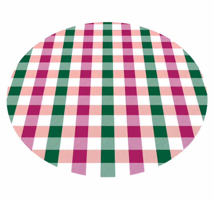 Tapete vinílico às risca padrão circular xadrez - TenStickers