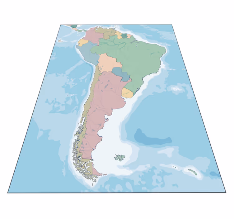 Tapete vinílico de mapa mundial ilustração cartográfica - TenStickers