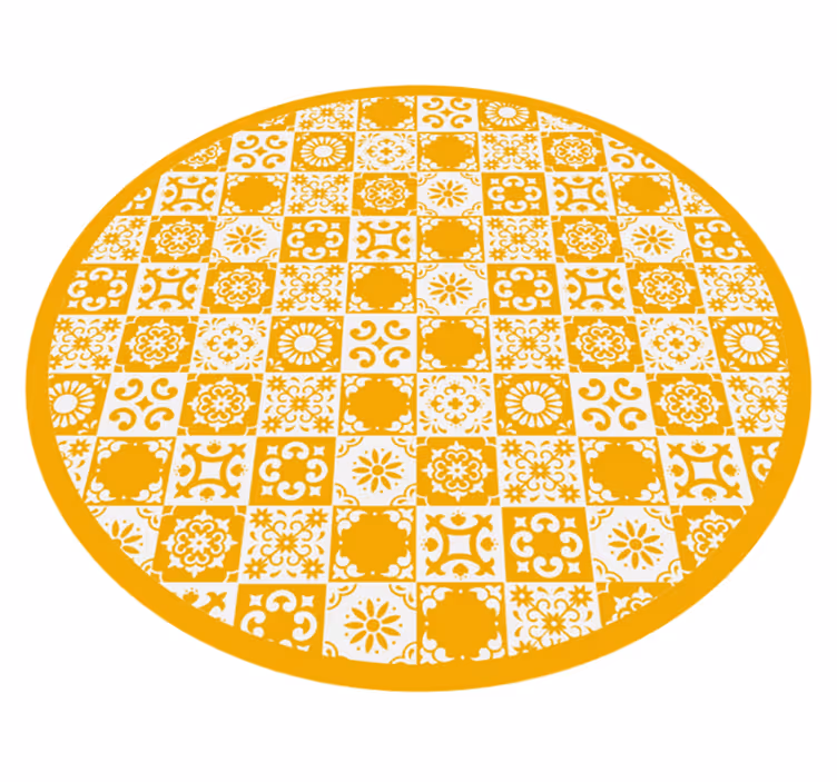 Tapete vinílico azulejos mosaico circular ornamentado - TenStickers