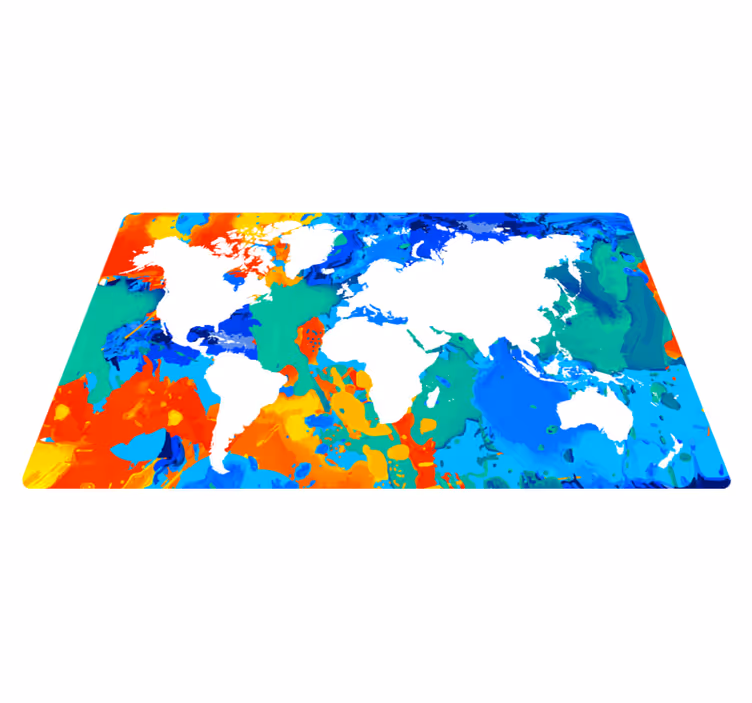 Tapete vinílico de mapa mundial mapa mundial colorido - TenStickers