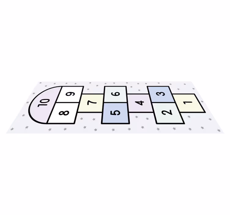 Tapete de jogo estilo nórdico amarelinha - TenStickers