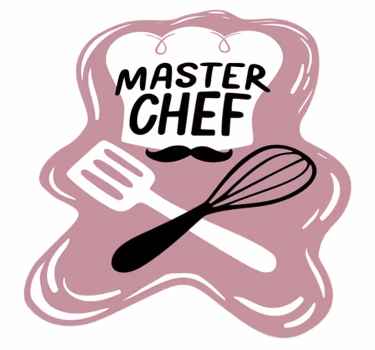 Tapete vinílico cozinha emblema do chef mestre - TenStickers
