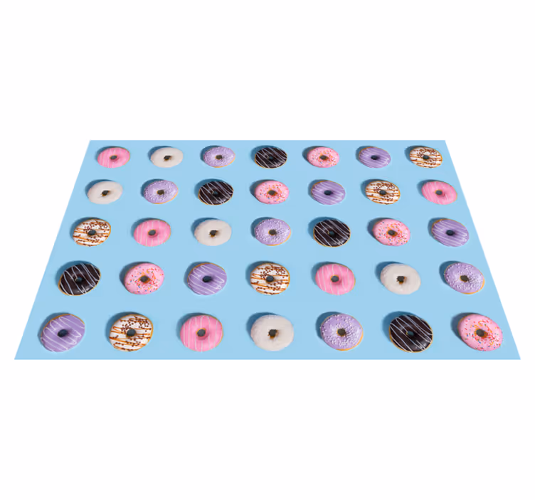 Tapete de sala de jantar com padrão realista de rosquinhas - TenStickers