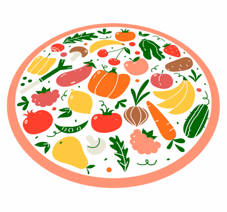 Tapete vinílico flores e plantas motivo de frutas coloridas - TenStickers