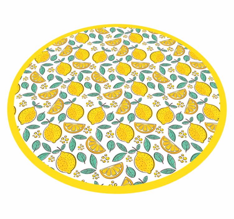 Tapete vinílico flores e plantas design estampado cítrico - TenStickers