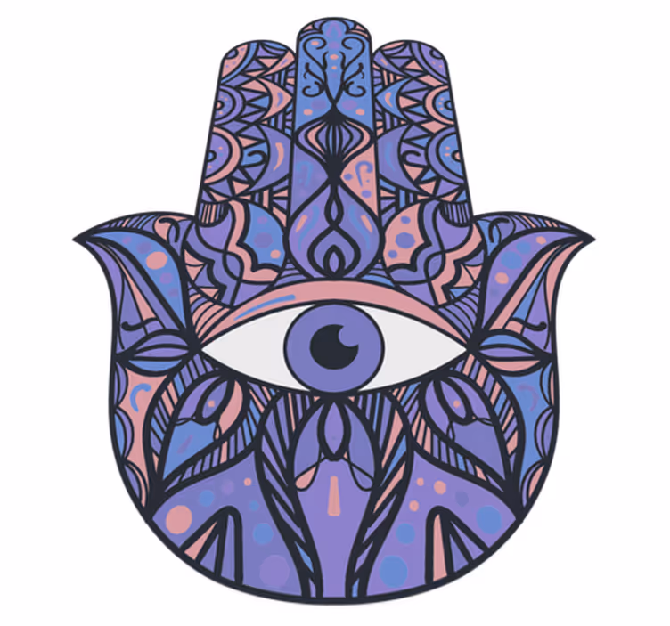 Tapete vinílico de mandala motivo de mão hamsa - TenStickers