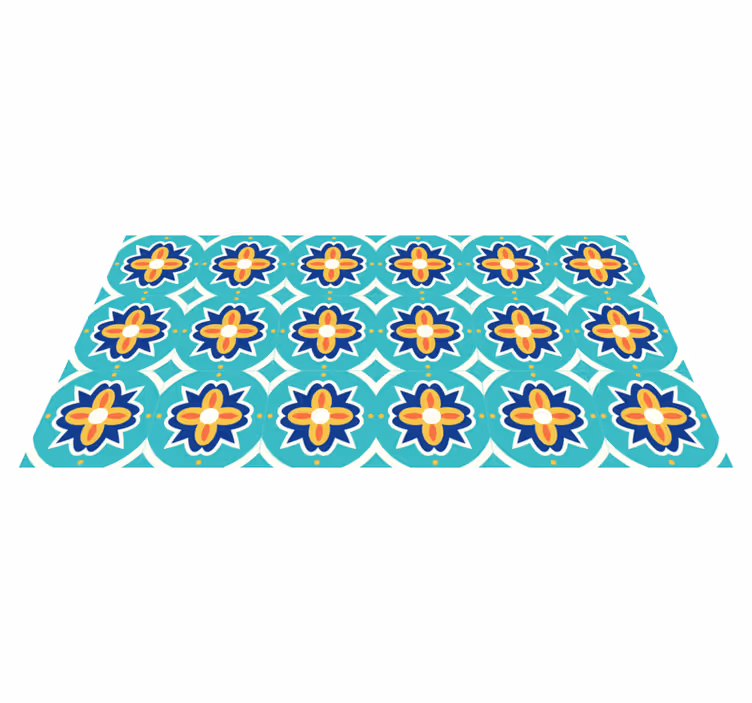 Piso de mosaico com textura turquesa - TenStickers
