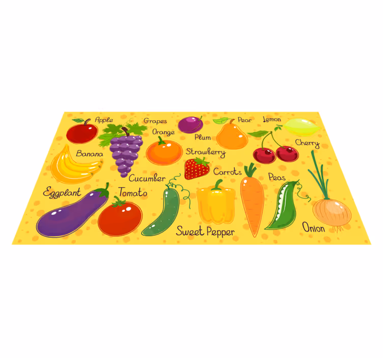 Vegetais com nomes ladrilhos de cozinha - TenStickers