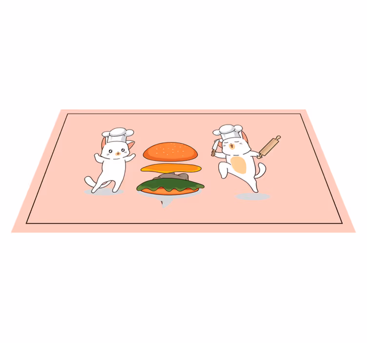 Tapete vinílico infantis alegres companheiros de cozinha - TenStickers
