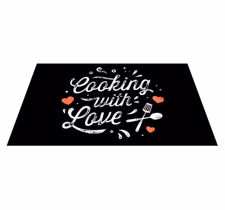 Tapete vinílico frases e textos caso de amor cozinhando - TenStickers