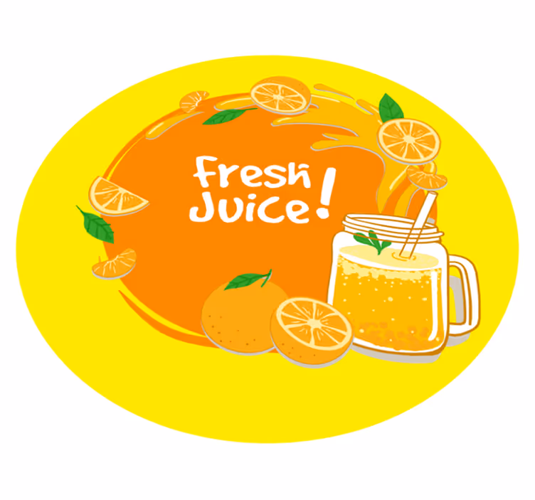 Tapete vinílico frases e textos respingo de suco fresco - TenStickers