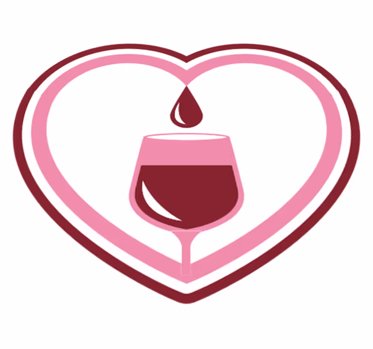 Tapete vinílico eventos emblema de vinho romântico - TenStickers