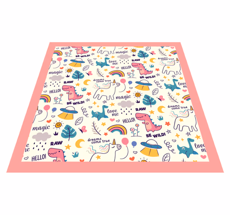 Tapete vinílico infantis tema dinossauro colorido - TenStickers