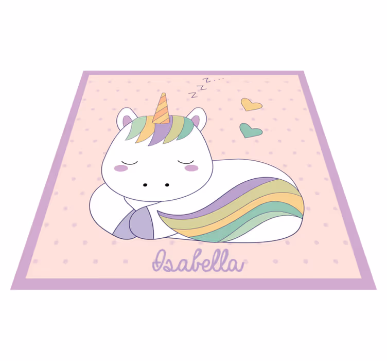 Tapete vinílico com nome unicórnio sonolento - TenStickers