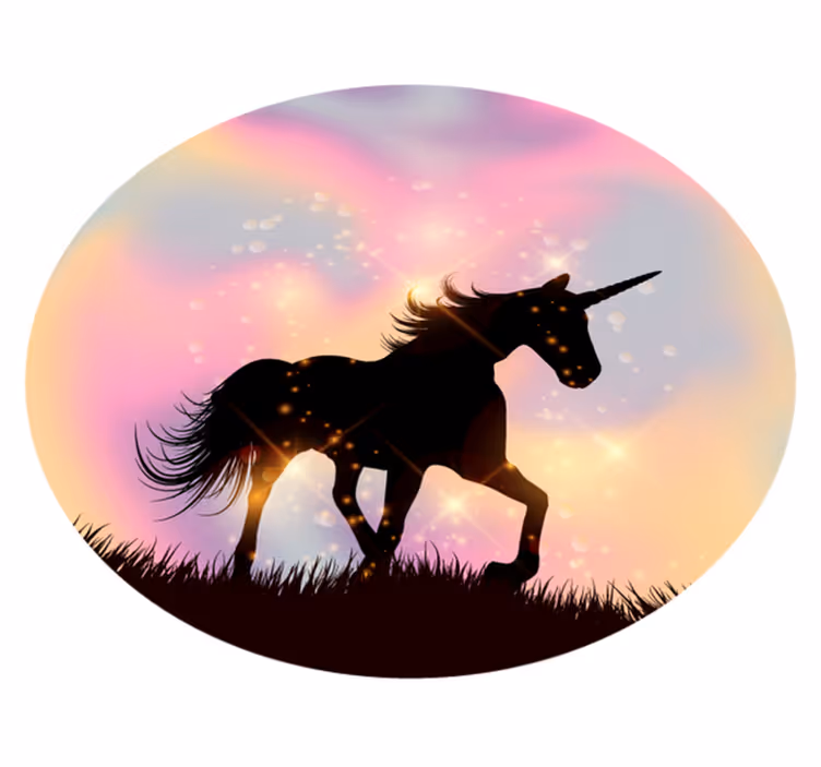 Tapete vinílico de animais unicórnio galáctico - TenStickers